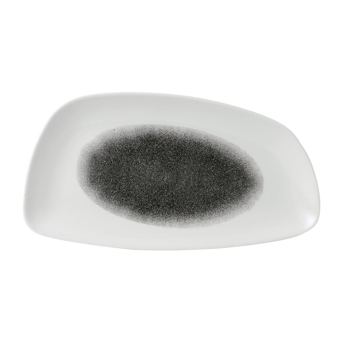 FD830 Churchill Raku Geo Plates Quartz Black 346x171mm (Pack of 6) JD Catering Equipment Solutions Ltd