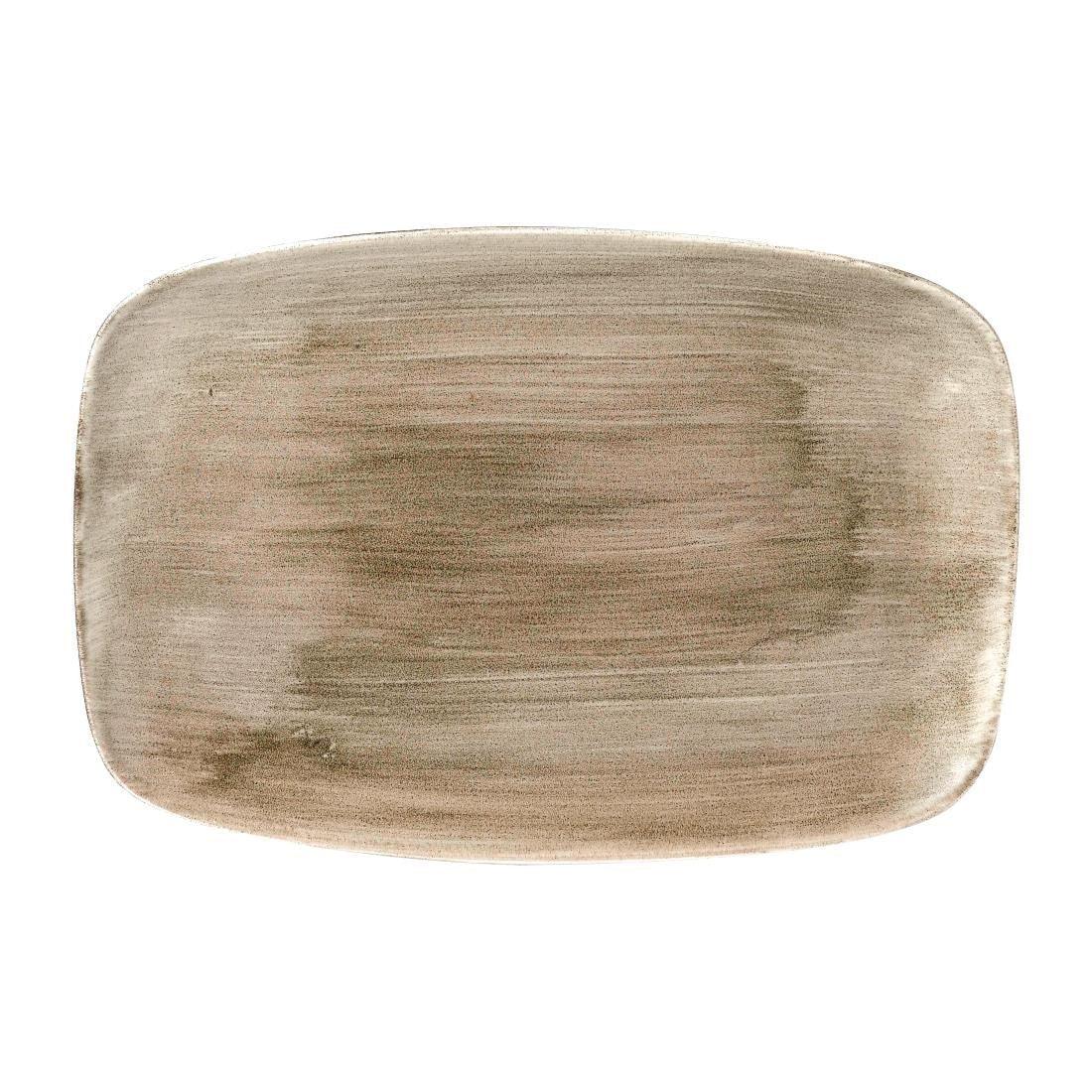 FD845 Churchill Stonecast Patina Antique Taupe Oblong Chefs Plate 343mm (Pack of 6) - JD Catering Equipment Solutions Ltd