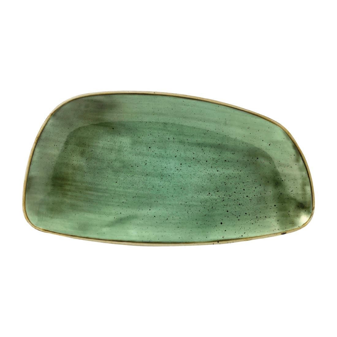 FD848 Churchill Stonecast Oval Plates Samphire Green 349x171mm (Pack of 6) JD Catering Equipment Solutions Ltd