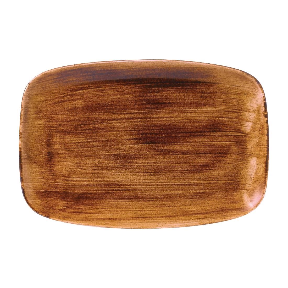 FD874 Churchill Stonecast Patina Oblong Plates Vintage Copper 343x235mm (Pack of 6) JD Catering Equipment Solutions Ltd