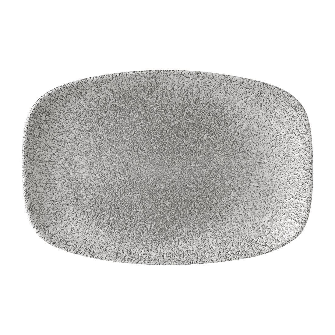 FD881 Churchill Raku Oblong Plates Jasper Grey 237x157mm (Pack of 12) - JD Catering Equipment Solutions Ltd
