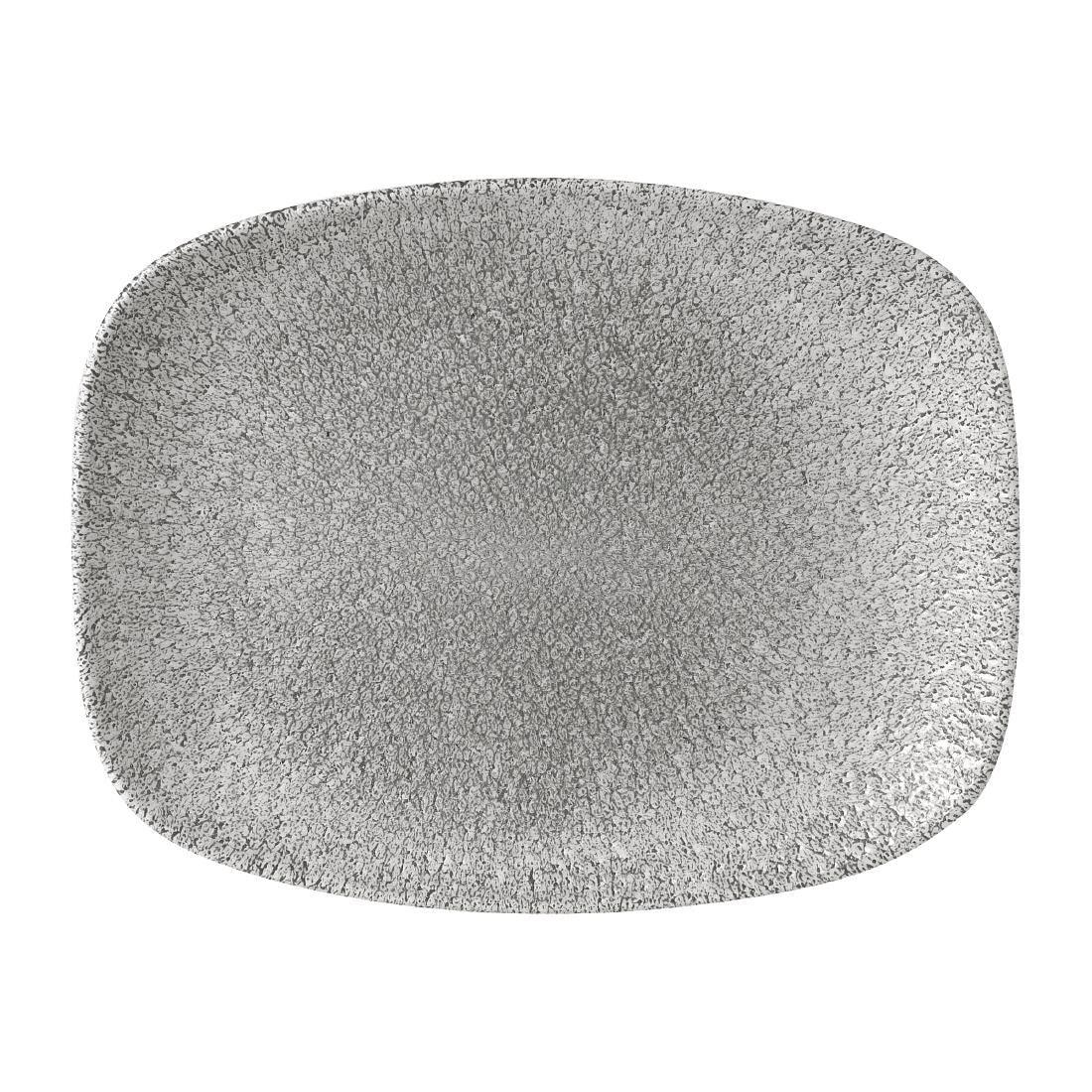 FD882 Churchill Raku Oblong Plates Jasper Grey 262x203mm (Pack of 12) - JD Catering Equipment Solutions Ltd