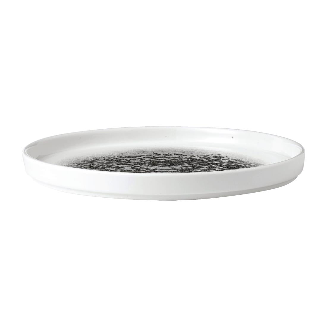 FD884 Churchill Raku Walled Plates Quartz Black 218mm (Pack of 6) JD Catering Equipment Solutions Ltd