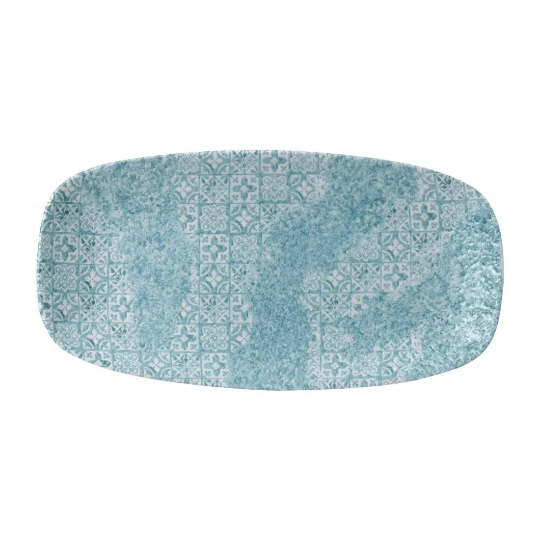FD898 Churchill Med Tiles Oblong Plates Aquamarine 298x152mm (Pack of 12) - JD Catering Equipment Solutions Ltd