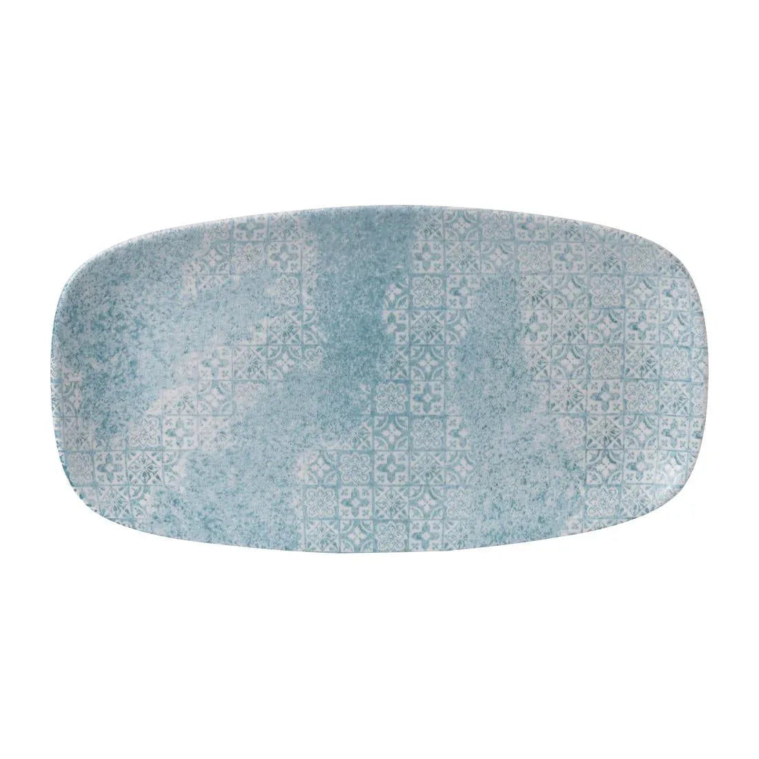 FD899 Churchill Med Tiles Oblong Plates Aquamarine 352x187mm (Pack of 6) - JD Catering Equipment Solutions Ltd