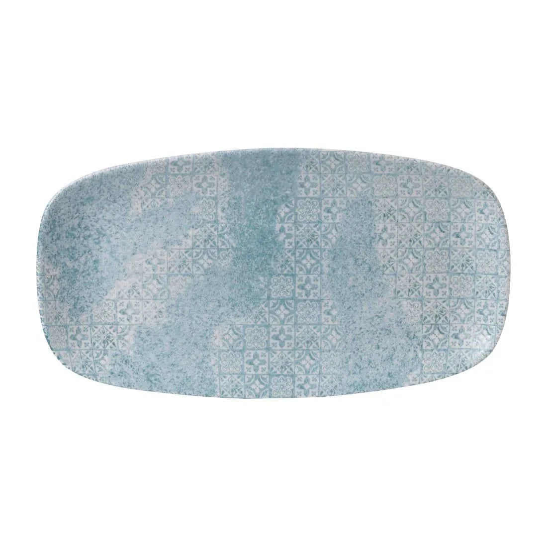 FD899 Churchill Med Tiles Oblong Plates Aquamarine 352x187mm (Pack of 6) - JD Catering Equipment Solutions Ltd