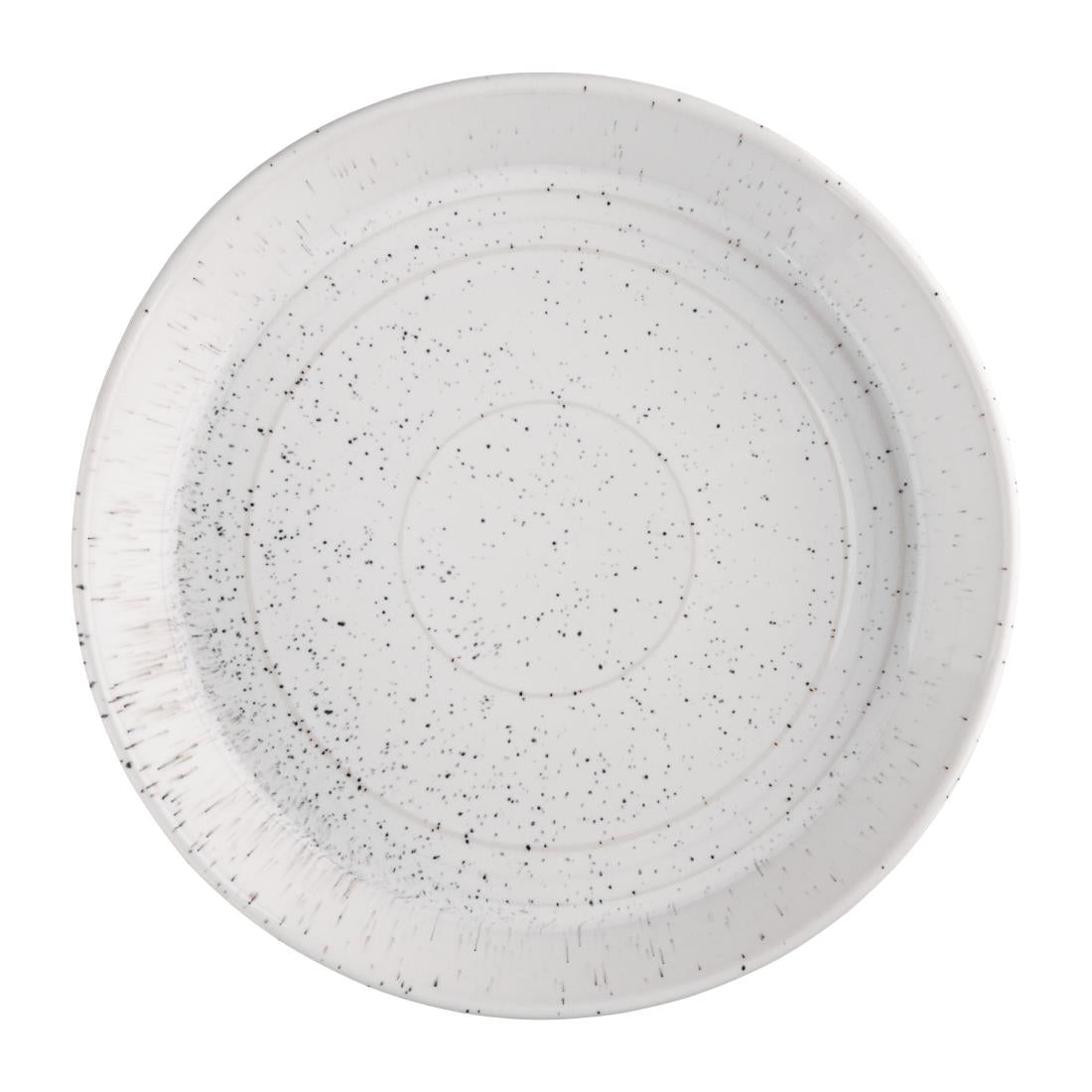 FD901 Olympia Cavolo Flat Round Bowls White Speckle 220mm (Pack of 4) JD Catering Equipment Solutions Ltd