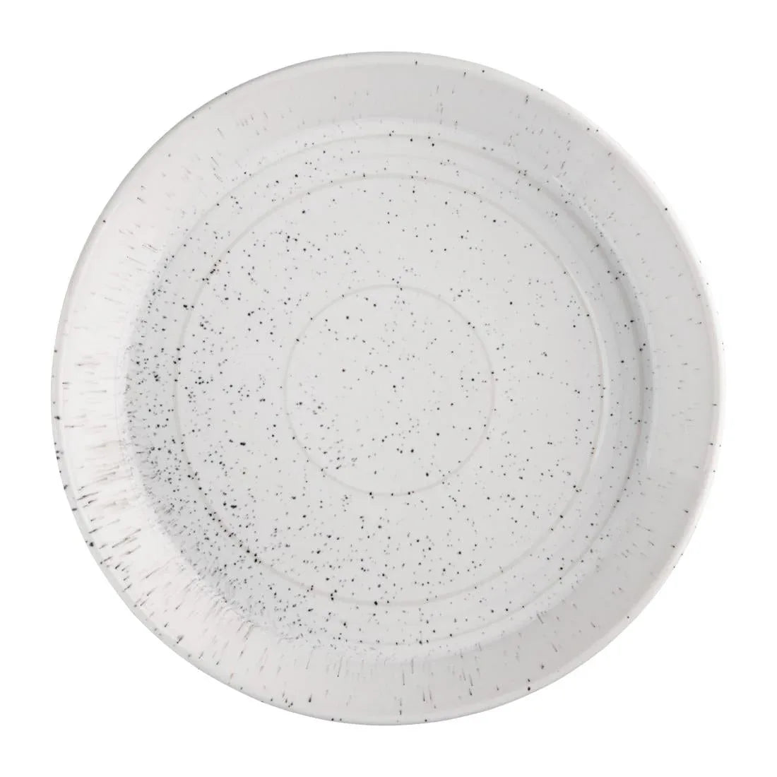 FD901 Olympia Cavolo Flat Round Bowls White Speckle 220mm (Pack of 4) - JD Catering Equipment Solutions Ltd