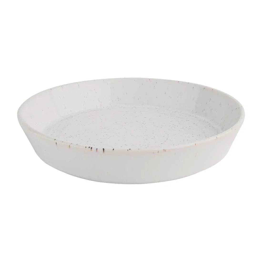 FD901 Olympia Cavolo Flat Round Bowls White Speckle 220mm (Pack of 4) - JD Catering Equipment Solutions Ltd
