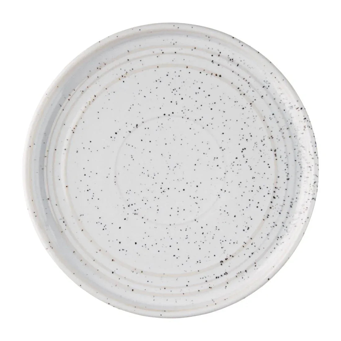 FD902 Olympia Cavolo Flat Round Plates White Speckle 180mm (Pack of 6) - JD Catering Equipment Solutions Ltd