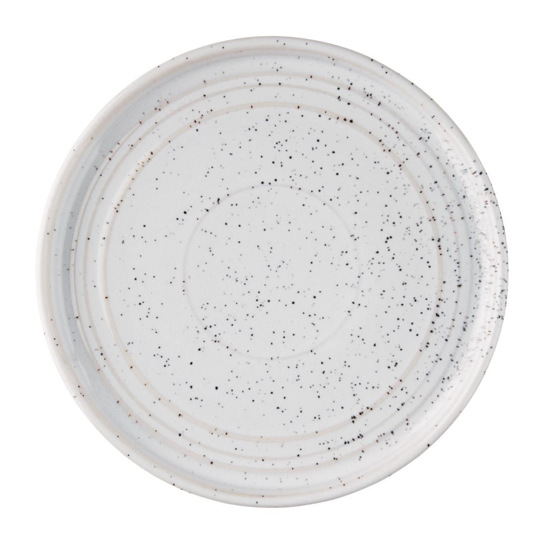 FD902 Olympia Cavolo Flat Round Plates White Speckle 180mm (Pack of 6) JD Catering Equipment Solutions Ltd