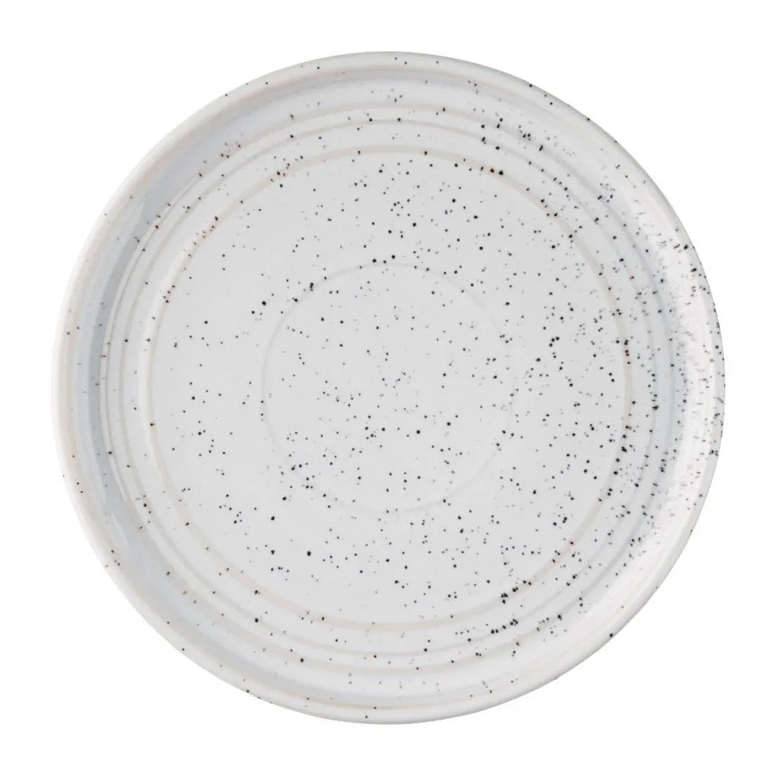 FD902 Olympia Cavolo Flat Round Plates White Speckle 180mm (Pack of 6) - JD Catering Equipment Solutions Ltd
