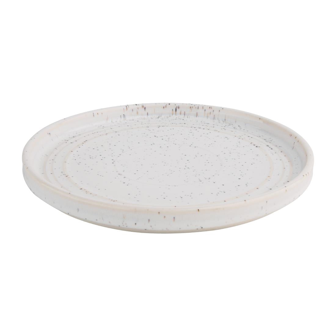 FD902 Olympia Cavolo Flat Round Plates White Speckle 180mm (Pack of 6) JD Catering Equipment Solutions Ltd