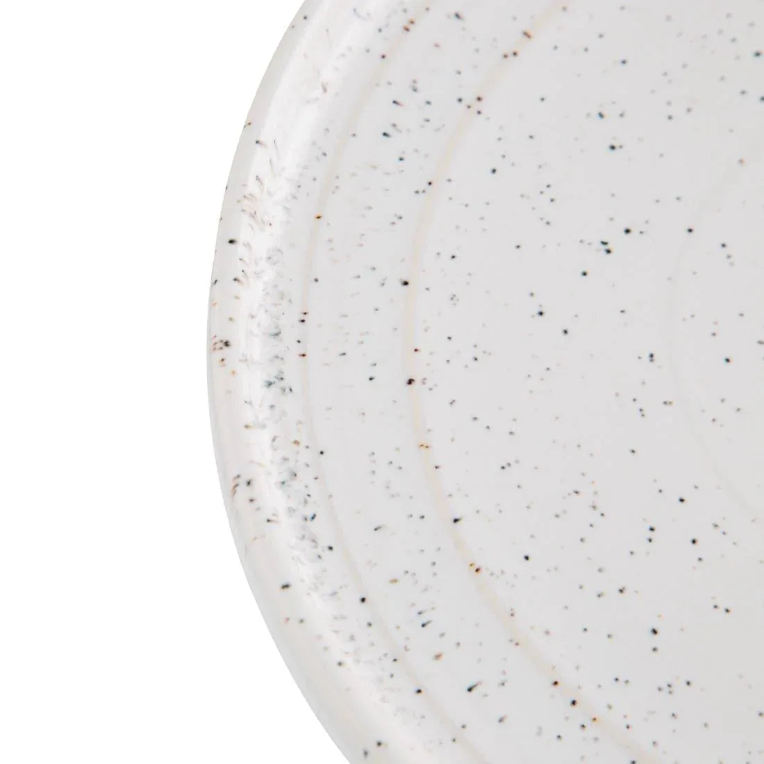 FD903 Olympia Cavolo Flat Round Plates White Speckle 220mm (Pack of 6) - JD Catering Equipment Solutions Ltd