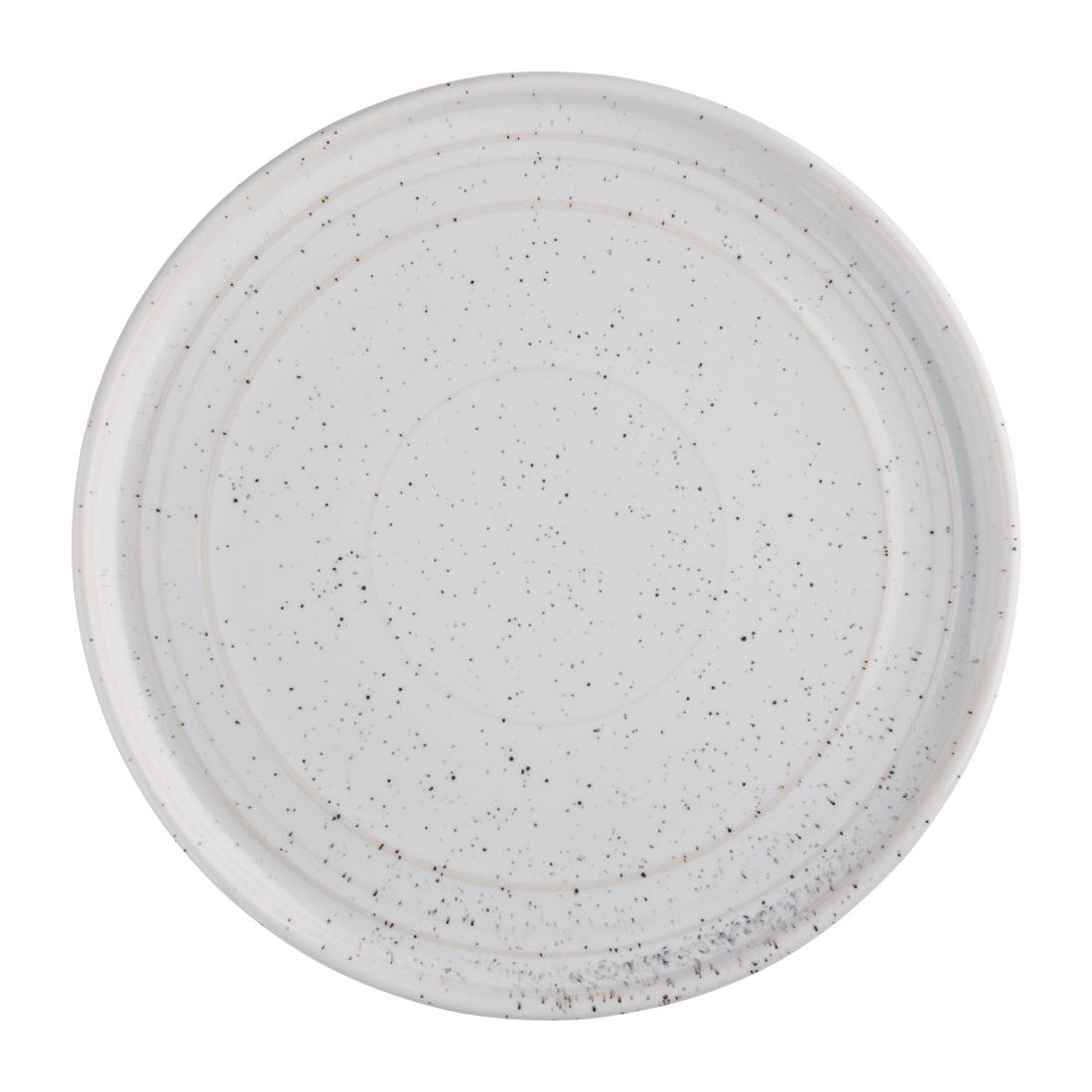 FD903 Olympia Cavolo Flat Round Plates White Speckle 220mm (Pack of 6) JD Catering Equipment Solutions Ltd