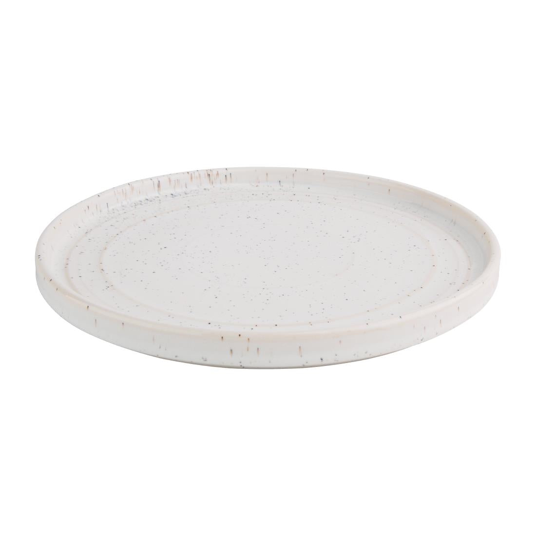 FD903 Olympia Cavolo Flat Round Plates White Speckle 220mm (Pack of 6) JD Catering Equipment Solutions Ltd