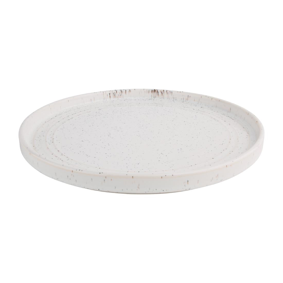FD904 Olympia Cavolo Flat Round Plates White Speckle 270mm (Pack of 4) JD Catering Equipment Solutions Ltd