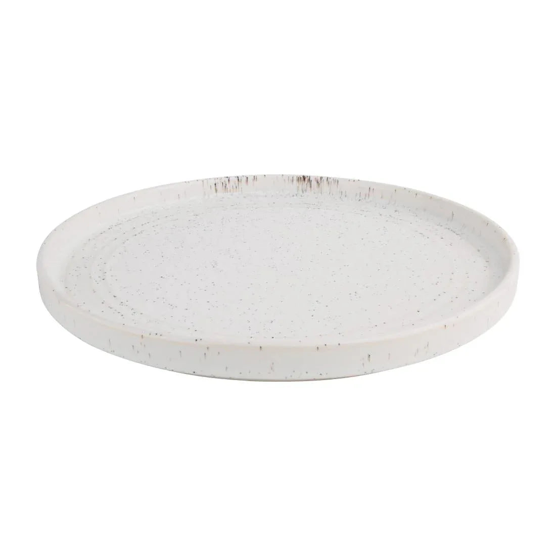 FD904 Olympia Cavolo Flat Round Plates White Speckle 270mm (Pack of 4) - JD Catering Equipment Solutions Ltd