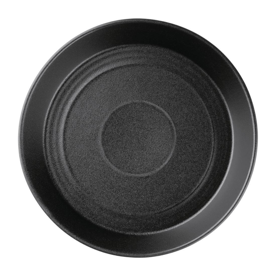 FD907 Olympia Cavolo Flat Round Bowls Textured Black 220mm (Pack of 4) - JD Catering Equipment Solutions Ltd