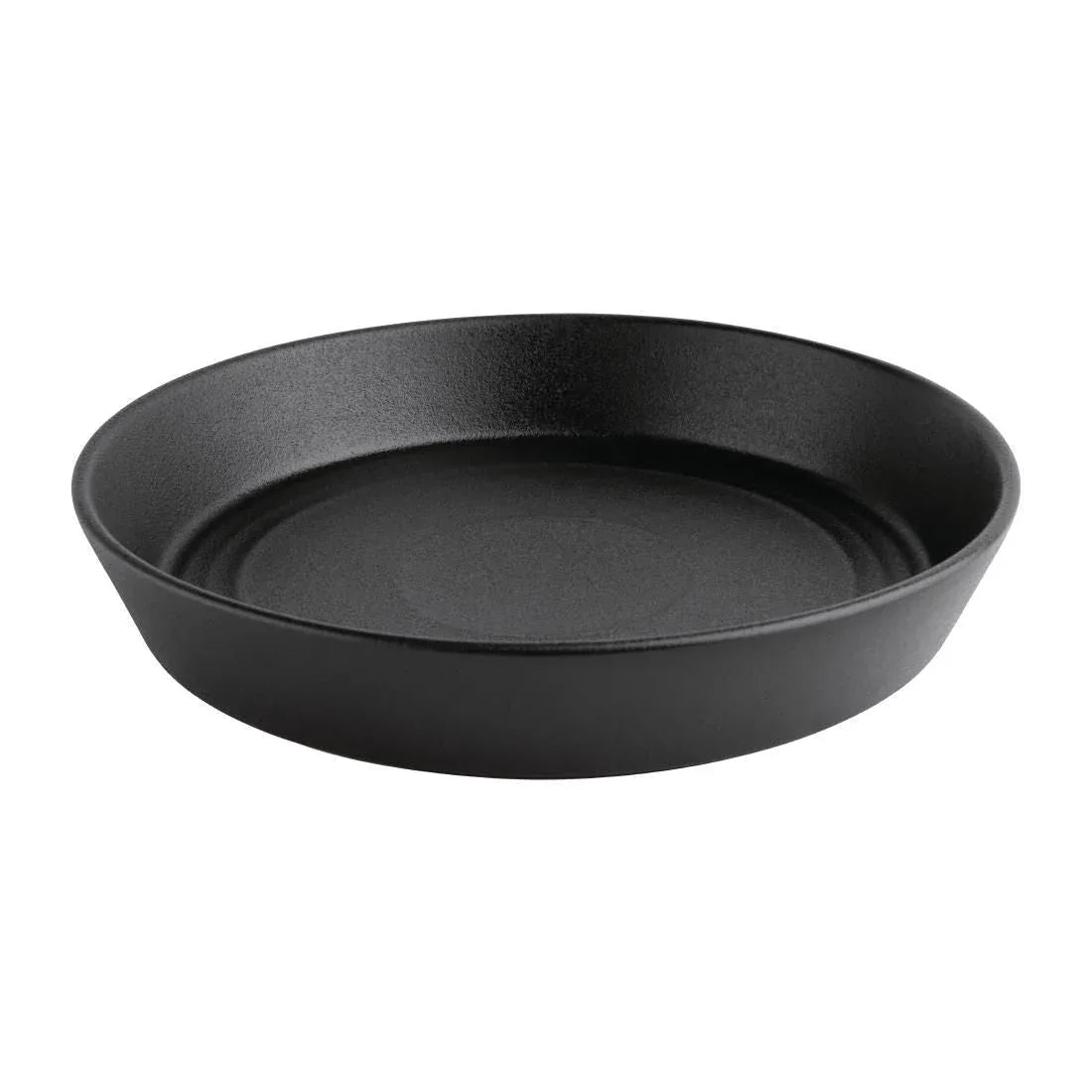 FD907 Olympia Cavolo Flat Round Bowls Textured Black 220mm (Pack of 4) - JD Catering Equipment Solutions Ltd