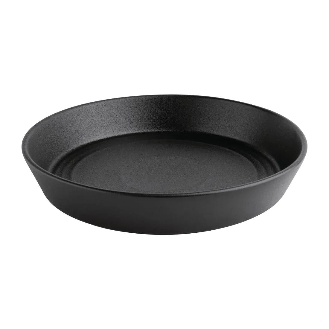 FD907 Olympia Cavolo Flat Round Bowls Textured Black 220mm (Pack of 4) - JD Catering Equipment Solutions Ltd