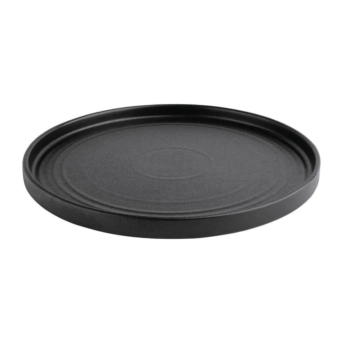 FD910 Olympia Cavolo Textured Black Flat Round Plates 270mm (Pack of 4) - JD Catering Equipment Solutions Ltd