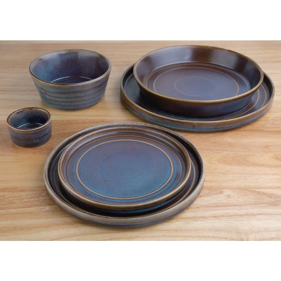 FD912 Olympia Cavolo Flat Round Bowls Iridescent 143mm (Pack of 6) - JD Catering Equipment Solutions Ltd