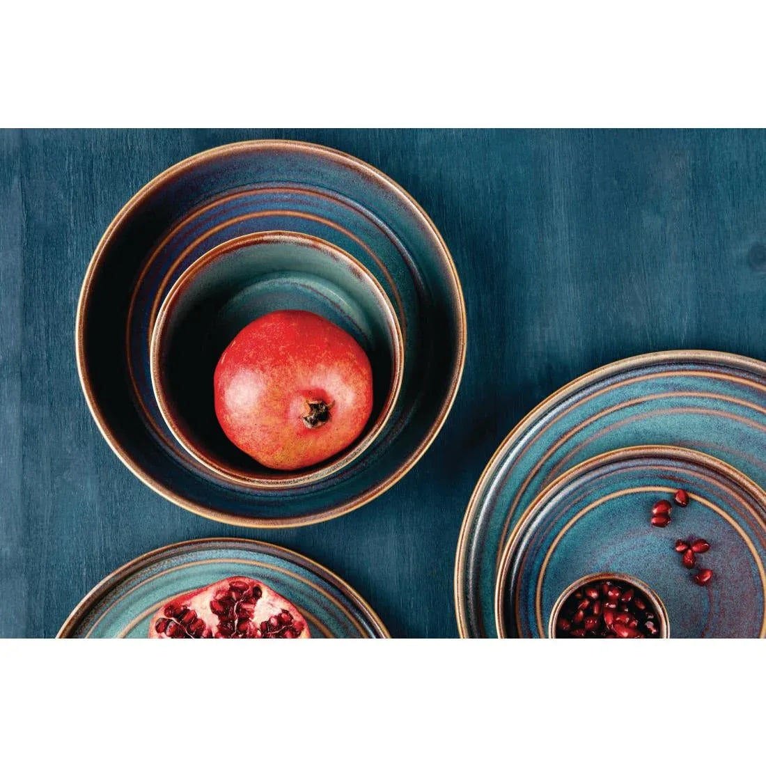FD913 Olympia Cavolo Iridescent Flat Round Bowls 220mm (Pack of 4) - JD Catering Equipment Solutions Ltd