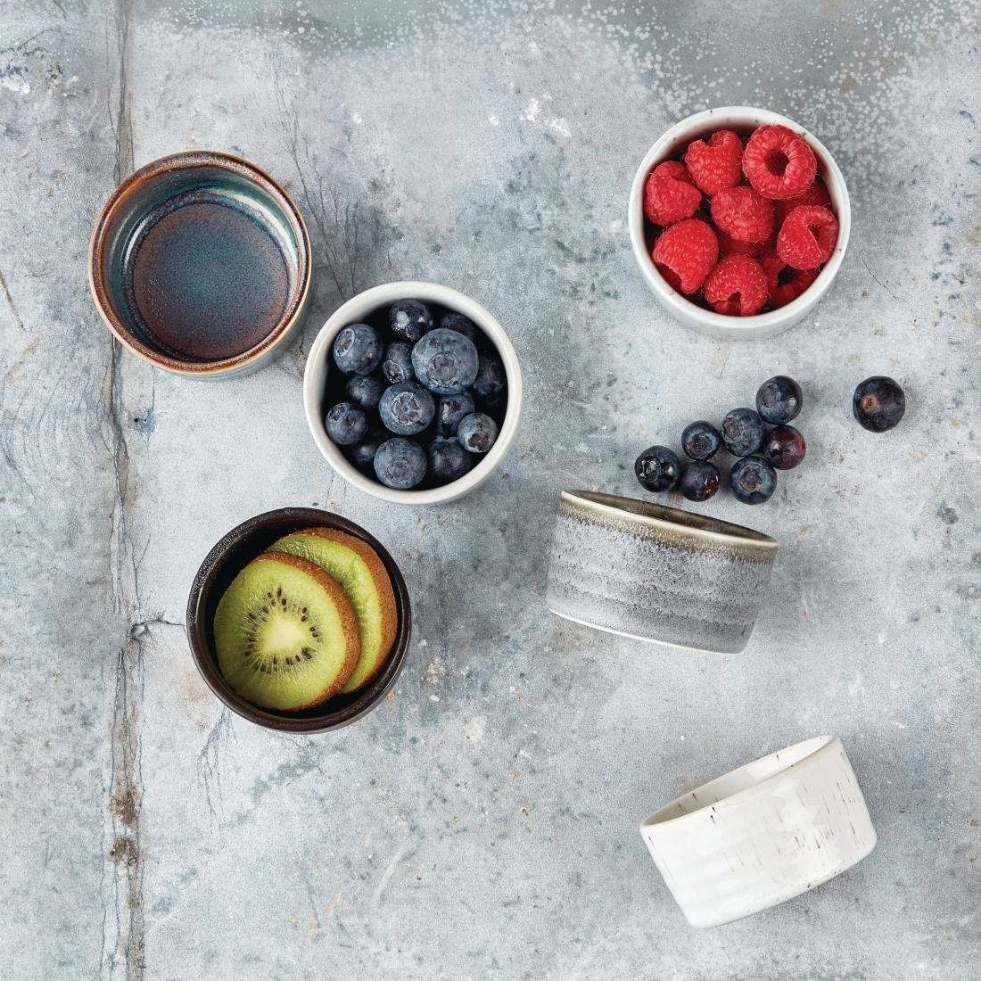 FD917 Olympia Cavolo Dipping Dishes Iridescent 67mm (Pack of 12) JD Catering Equipment Solutions Ltd