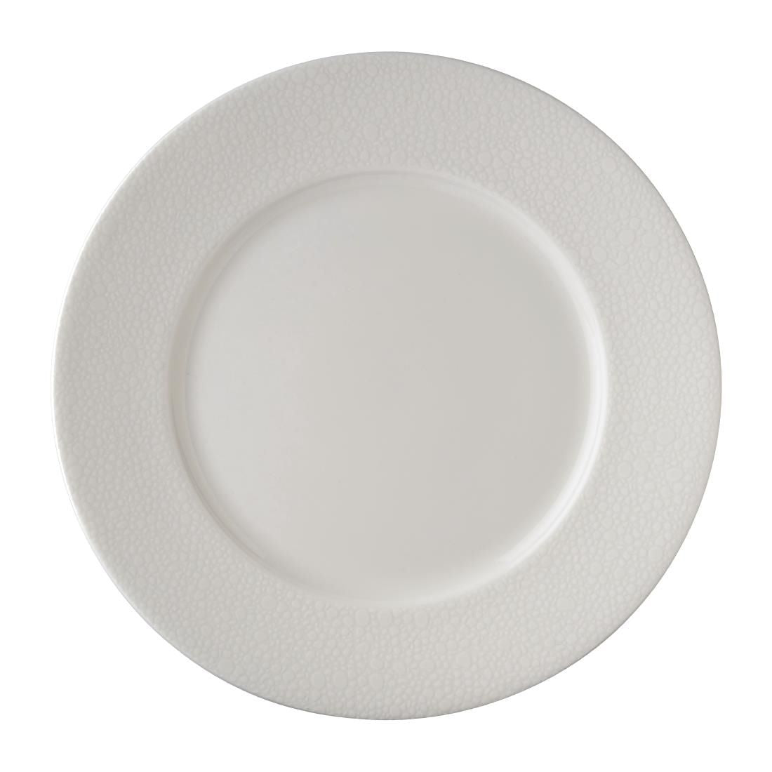 FE048 Royal Crown Derby Effervesce White Flat Rim Plate 215mm (Pack of 6) JD Catering Equipment Solutions Ltd