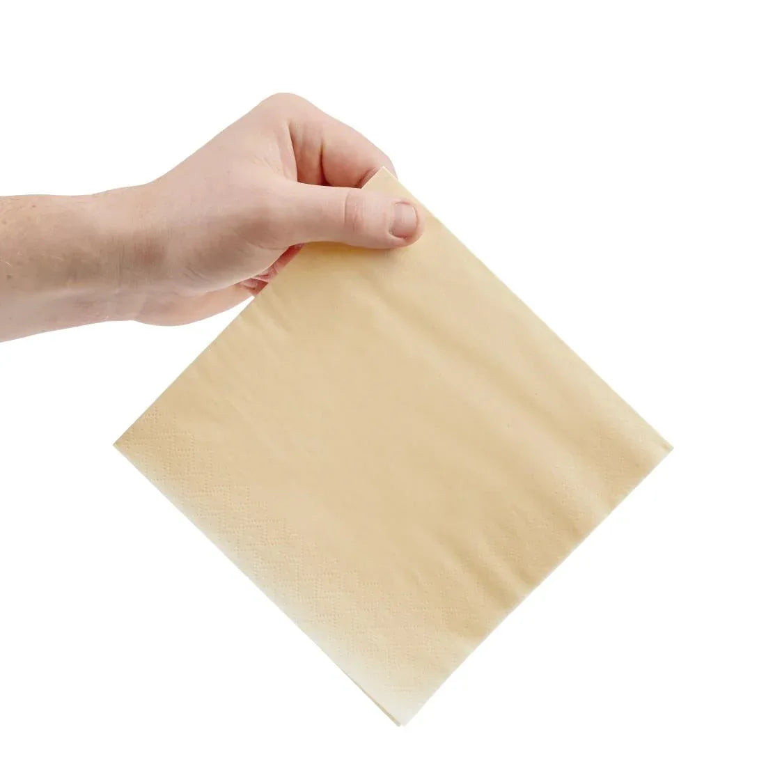 FE220 Fiesta Recyclable Lunch Napkin Cream 33x33cm 2ply 1/4 Fold (Pack of 2000) - JD Catering Equipment Solutions Ltd