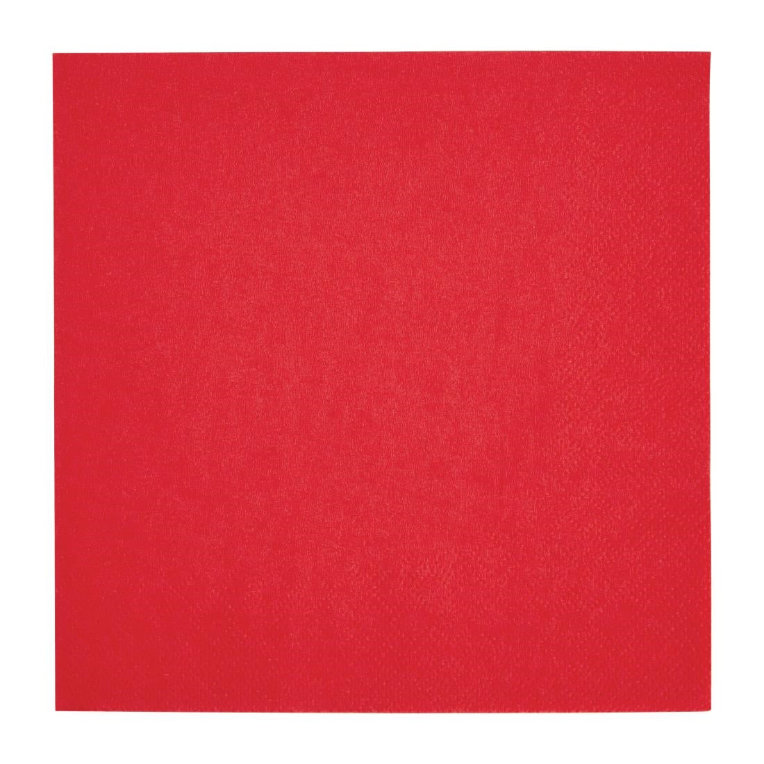 FE222 Fiesta Recyclable Lunch Napkin Red 33x33cm 2ply 1/4 Fold (Pack of 2000) JD Catering Equipment Solutions Ltd