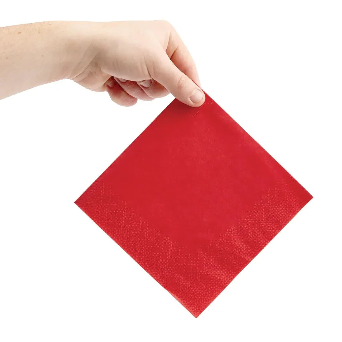 FE222 Fiesta Recyclable Lunch Napkin Red 33x33cm 2ply 1/4 Fold (Pack of 2000) - JD Catering Equipment Solutions Ltd