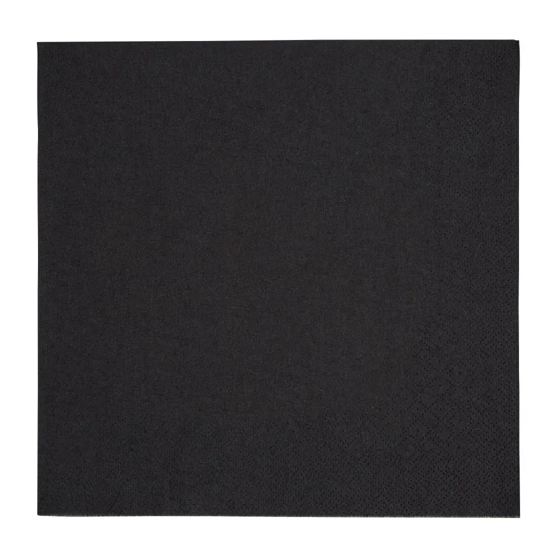 FE257 Fiesta Recyclable Dinner Napkin Black 40x40cm 3ply 1/4 Fold (Pack of 1000) - JD Catering Equipment Solutions Ltd