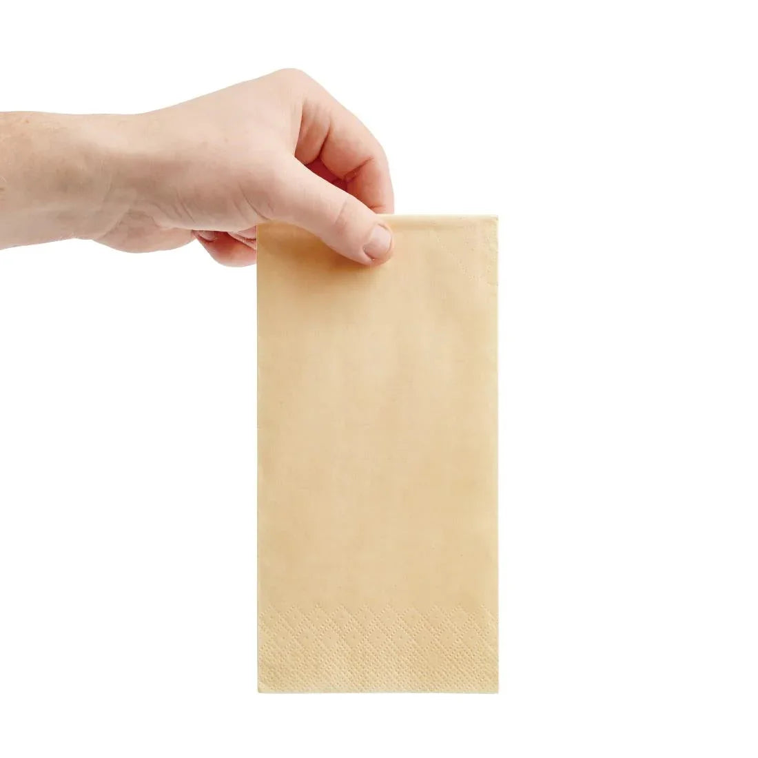 FE259 Fiesta Recyclable Dinner Napkin Cream 40x40cm 3ply 1/8 Fold (Pack of 1000) - JD Catering Equipment Solutions Ltd