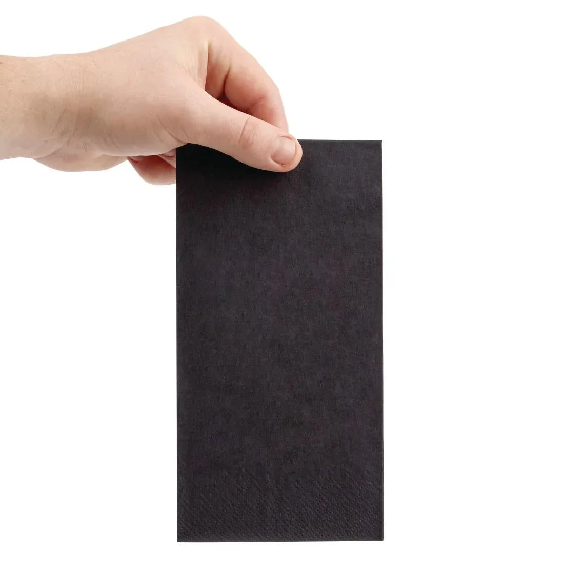 FE261 Fiesta Recyclable Dinner Napkin Black 40x40cm 3ply 1/8 Fold (Pack of 1000) - JD Catering Equipment Solutions Ltd