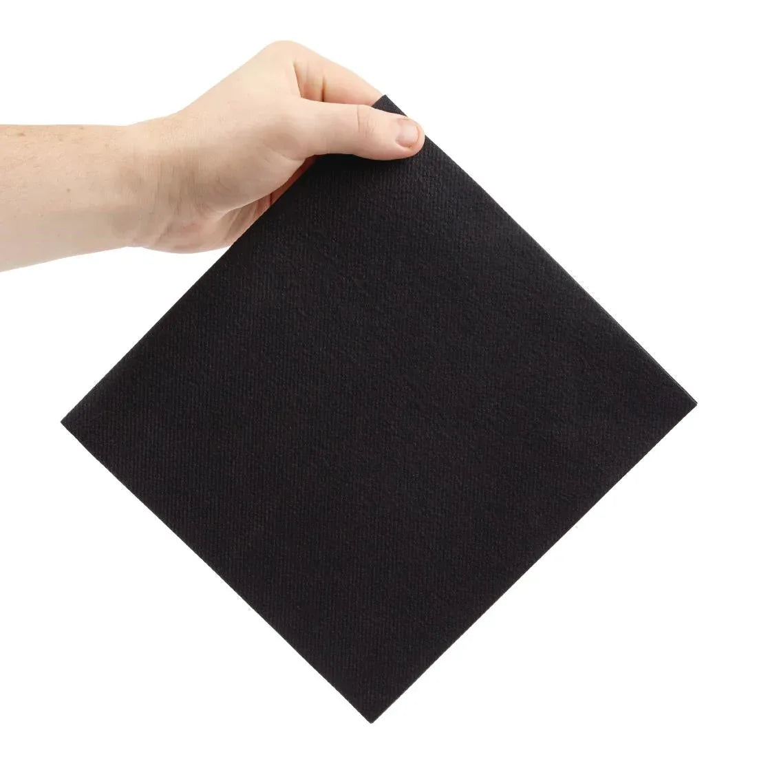 FE270 Fiesta Recyclable Premium Tablin Dinner Napkin Black 40x40cm Airlaid 1/4 Fold (Pack of 500) - JD Catering Equipment Solutions Ltd