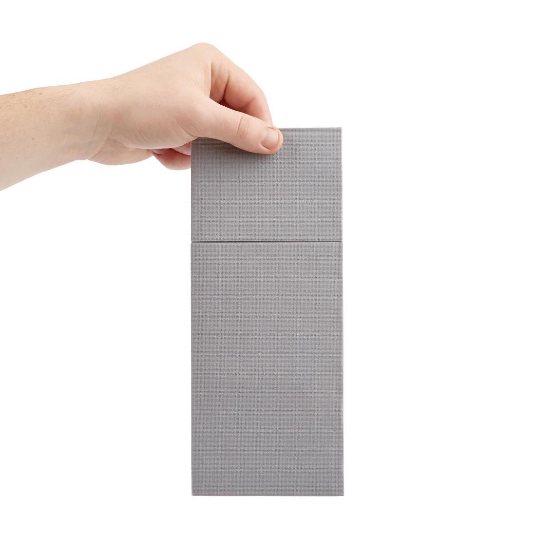FE279 Fiesta Recyclable Premium Tablin Dinner Napkin Grey 48x40cm Airlaid Pocket Fold (Pk 400) - JD Catering Equipment Solutions Ltd