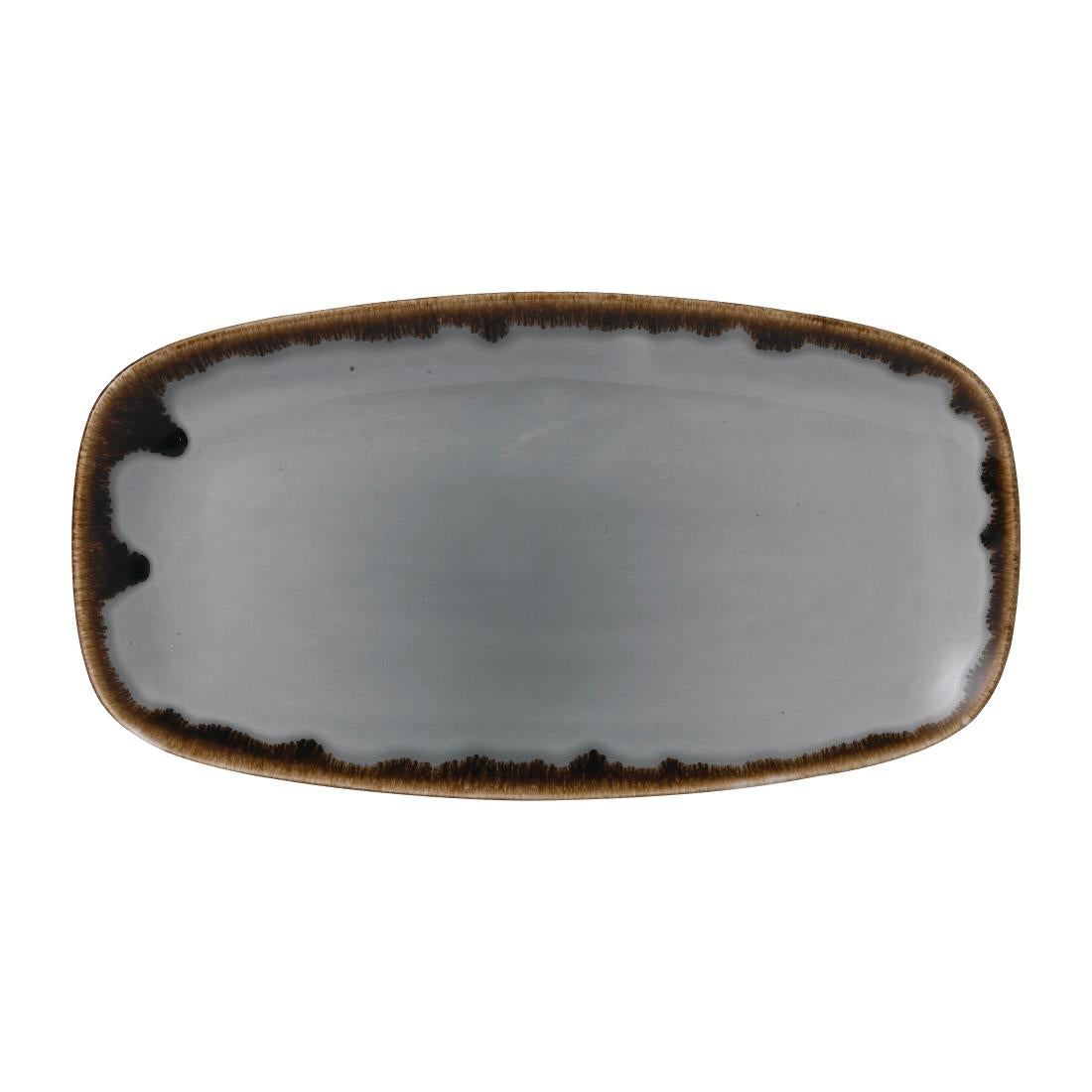 FE368 Dudson Harvest Grey Chefs Oblong Plate 352 x 187mm (Pack of 6) JD Catering Equipment Solutions Ltd
