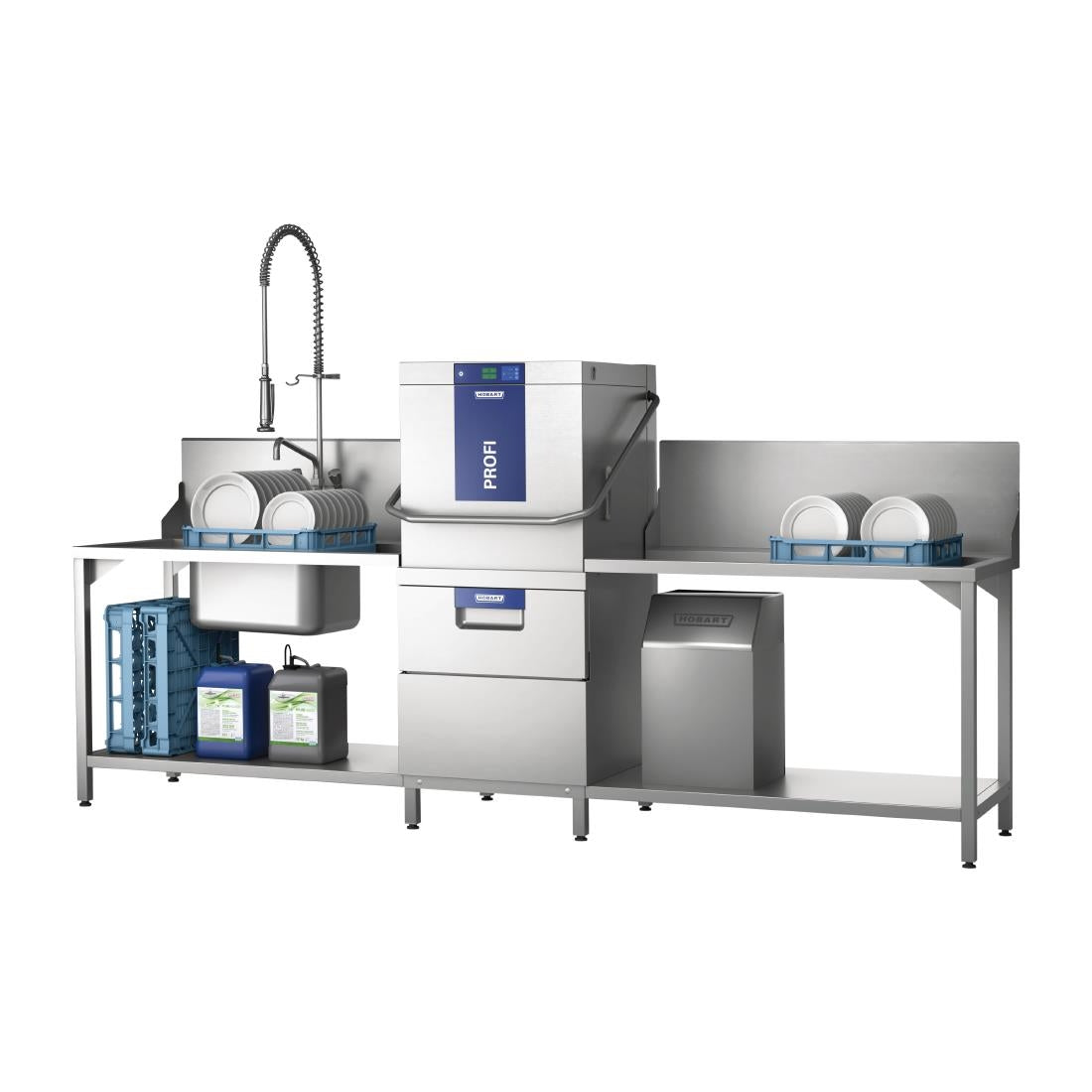 FE668 Hobart Profi Dual Level Pass Through Dishwasher TLWW-10A with Integral Softener JD Catering Equipment Solutions Ltd