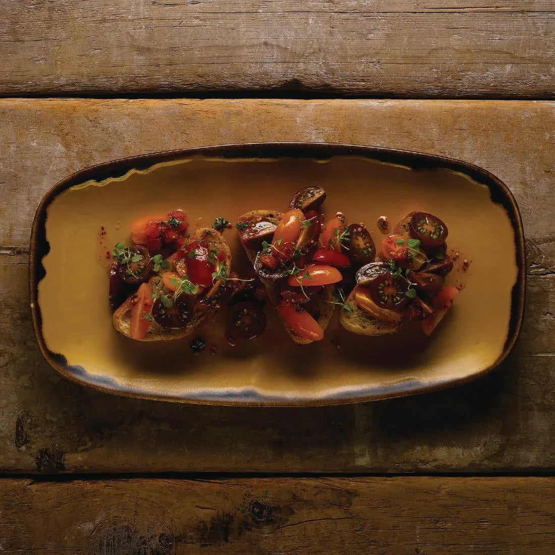 FJ780 Dudson Harvest Dudson Mustard Chef's Oblong Plate 153mm (Pack of 12) - JD Catering Equipment Solutions Ltd