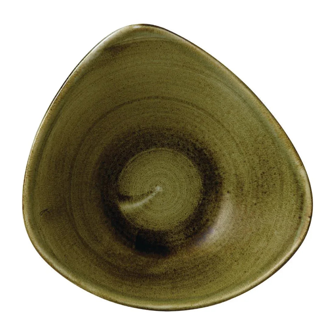 FJ933 Stonecast Plume Olive Triangle Bowl 21oz (Pack of 12) - JD Catering Equipment Solutions Ltd