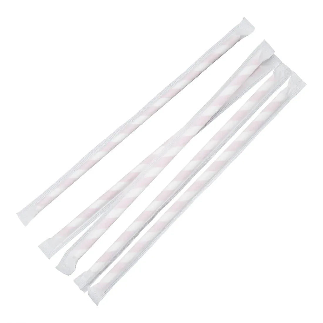 FP442 Fiesta Green Individually Wrapped Compostable Paper Straws Red Stripes (Pack of 250) - JD Catering Equipment Solutions Ltd