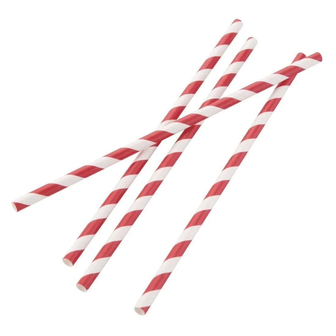 FP442 Fiesta Green Individually Wrapped Compostable Paper Straws Red Stripes (Pack of 250) - JD Catering Equipment Solutions Ltd