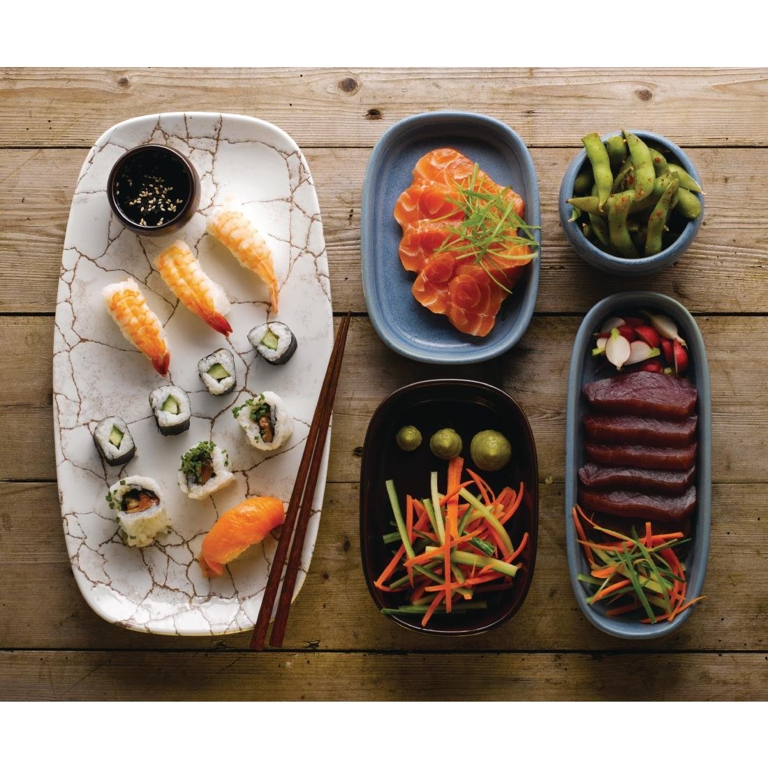 FR015 Churchill Emerge Oslo Blue Tray 120 x 90mm (Pack of 6) JD Catering Equipment Solutions Ltd