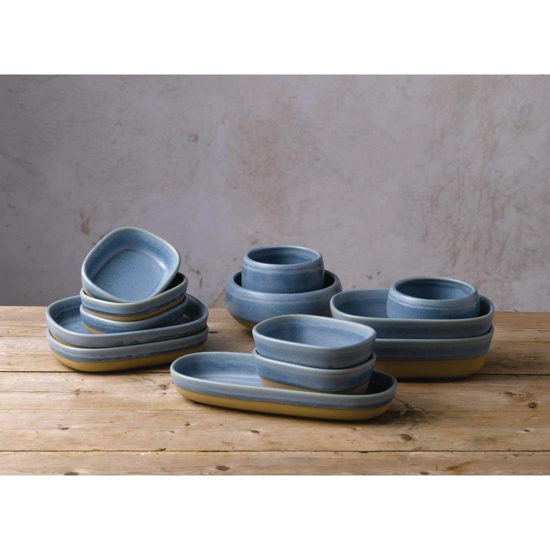 FR019 Churchill Emerge Dish Oslo Blue 170 x 120mm (Pack of 6) JD Catering Equipment Solutions Ltd