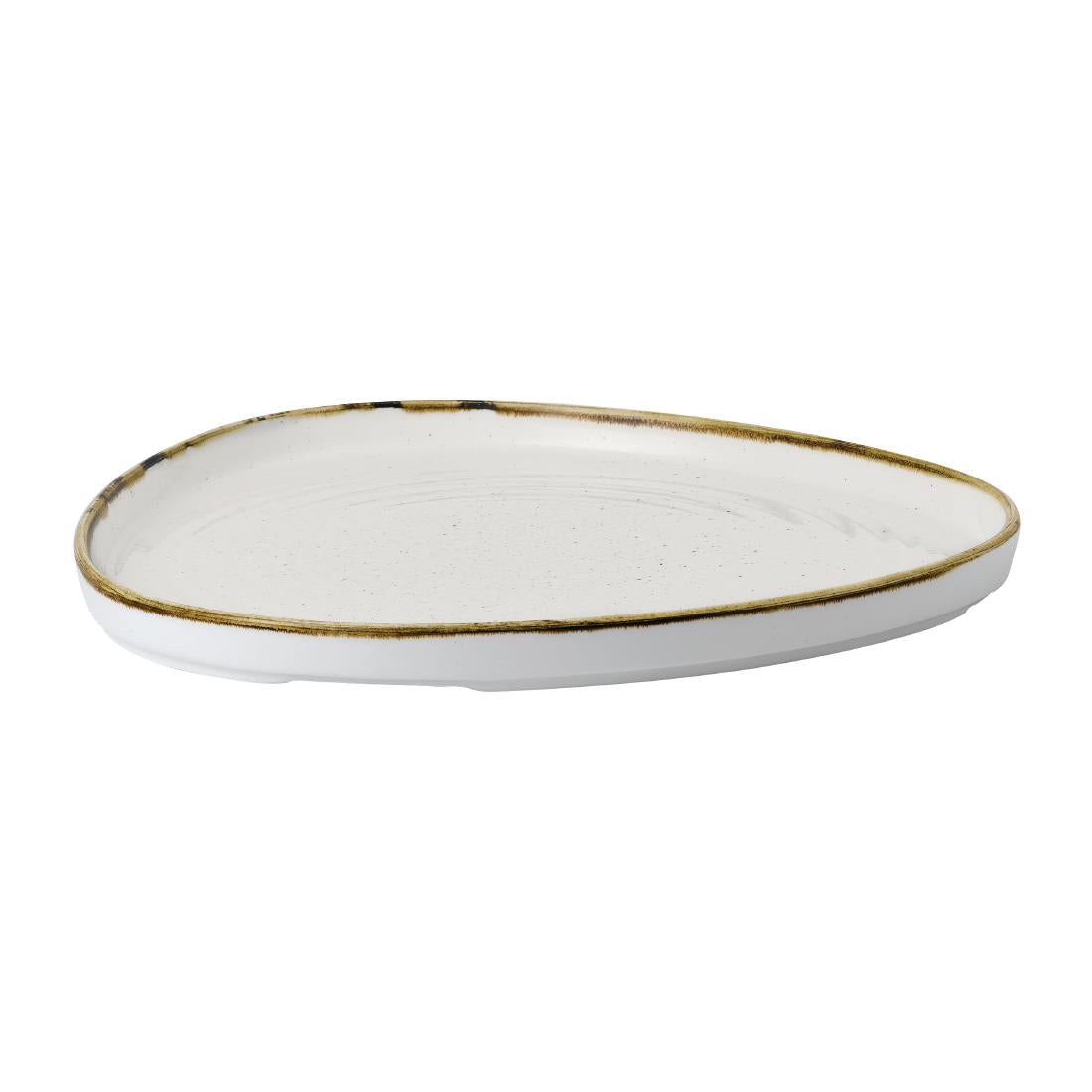 FR030 Churchill Stonecast Barley White Triangle Walled Chefs Plate 260mm (Pack of 6) JD Catering Equipment Solutions Ltd