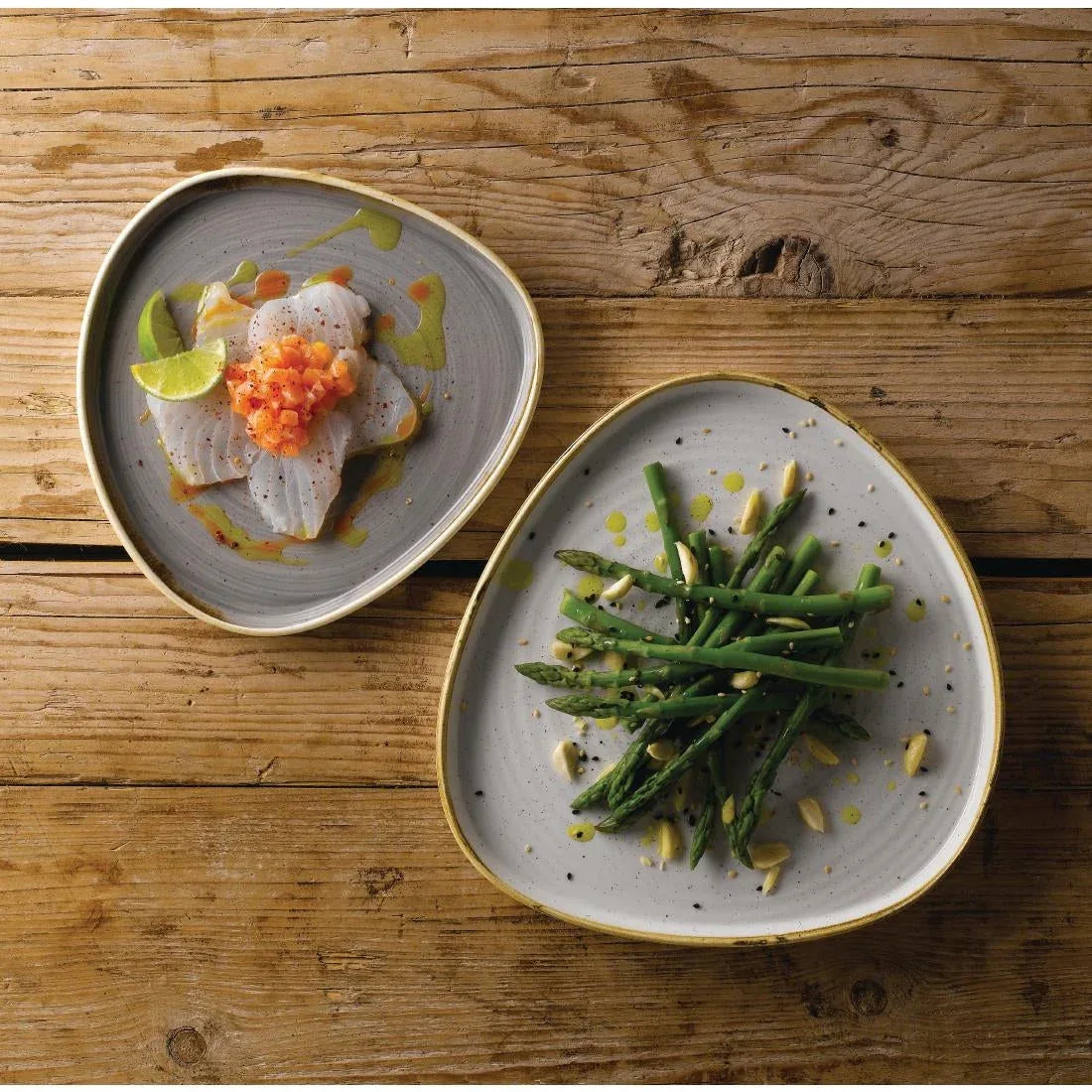 FR030 Churchill Stonecast Barley White Triangle Walled Chefs Plate 260mm (Pack of 6) - JD Catering Equipment Solutions Ltd
