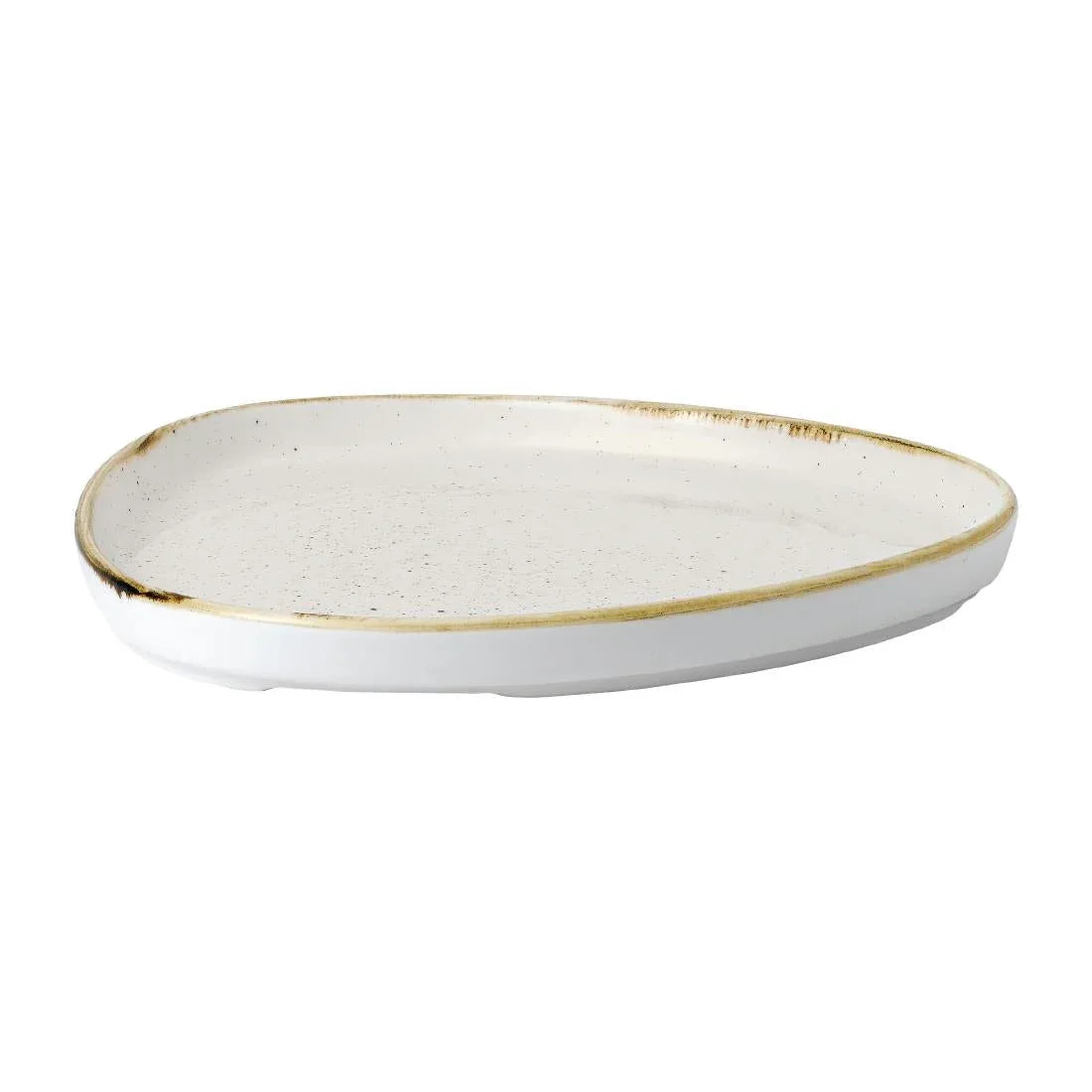 FR031 Churchill Stonecast Barley White Triangle Walled Chefs Plate 200mm (Pack of 6) - JD Catering Equipment Solutions Ltd
