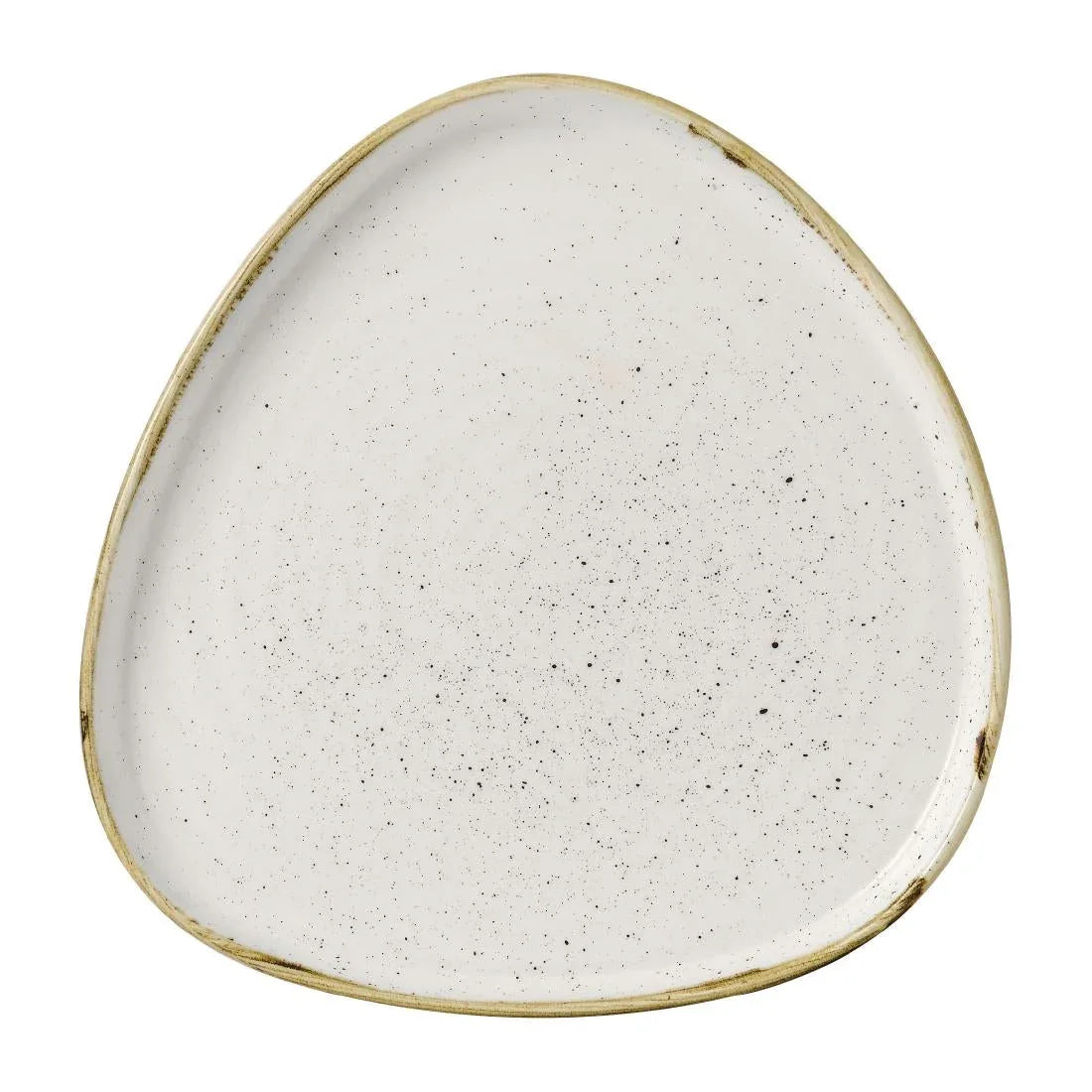 FR031 Churchill Stonecast Barley White Triangle Walled Chefs Plate 200mm (Pack of 6) - JD Catering Equipment Solutions Ltd